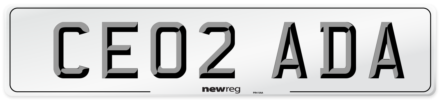 CE02 ADA Number Plate from New Reg